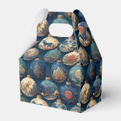 Elegante Blauwe Kerstversiering Bedankdoosjes (Achterkant)
