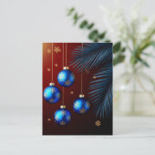 Elegante Blauwe Kerstversiering Briefkaart (Staand voorkant)
