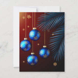 Elegante Blauwe Kerstversiering Briefkaart