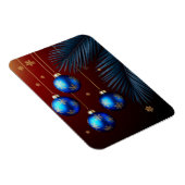Elegante Blauwe Kerstversiering Magneet (Rechterzijde)
