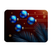 Elegante Blauwe Kerstversiering Magneet (Horizontaal)