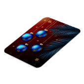 Elegante Blauwe Kerstversiering Magneet (Linkerzijde)