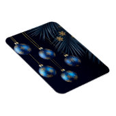 Elegante Blauwe Kerstversiering Magneet (Rechterzijde)