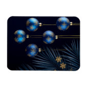 Elegante Blauwe Kerstversiering Magneet (Horizontaal)