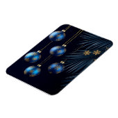 Elegante Blauwe Kerstversiering Magneet (Linkerzijde)