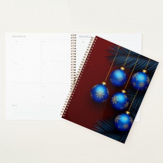 Elegante Blauwe Kerstversiering Planner (Display)