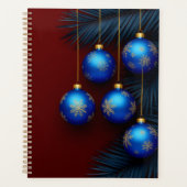 Elegante Blauwe Kerstversiering Planner (Voorkant)