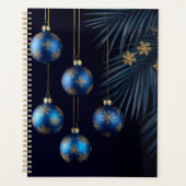Elegante Blauwe Kerstversiering Planner (Voorkant)
