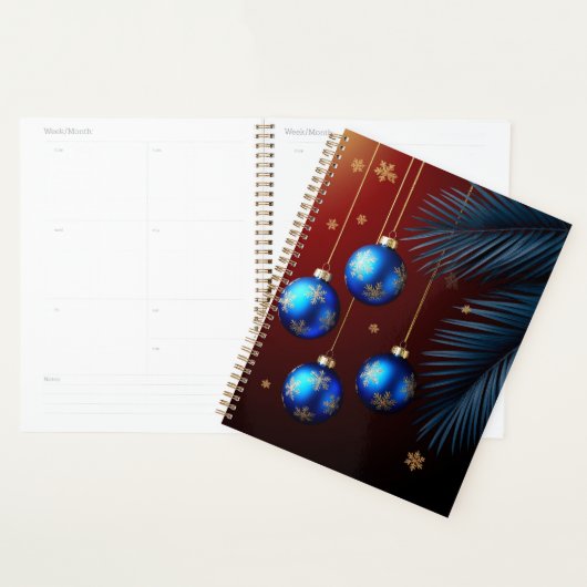 Elegante Blauwe Kerstversiering Planner (Display)