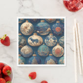 Elegante Blauwe Kerstversieringen Servet (Insitu)