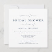 Elegante Blauwe Klassieke Bruids-Shower Kaart (Voorkant)