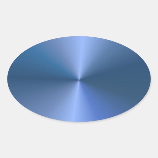 Elegante Blauwe Kleur Douane Lege Sjabloon Trendy Ovale Sticker (Voorkant)