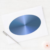 Elegante Blauwe Kleur Douane Lege Sjabloon Trendy Ovale Sticker (Envelop)