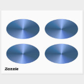 Elegante Blauwe Kleur Douane Lege Sjabloon Trendy Ovale Sticker (Vel)