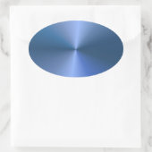 Elegante Blauwe Kleur Douane Lege Sjabloon Trendy Ovale Sticker (Tas)