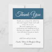 Elegante Blauwe Kolibrie Bruiloft Fotocollage Bedankkaart (Achterkant)