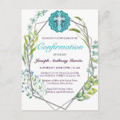 Elegante Blauwe Kruis Botanische Bloembevestiging Uitnodiging Briefkaart (Voorkant)