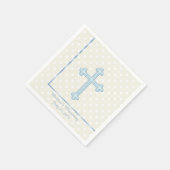Elegante blauwe kruisdoop servetten (Hoek)