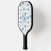 Elegante blauwe kust monogram eerste letters pickleball paddle (Links)