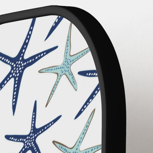 Elegante Blauwe Kust Monogrammed Initialen Pickleball Paddle (Links Detail)