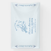 Elegante Blauwe Kustkreeft Bruidsdouche Spandoek (Verticaal)