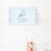 Elegante Blauwe Kustkreeft Bruidsdouche Spandoek (Insitu)
