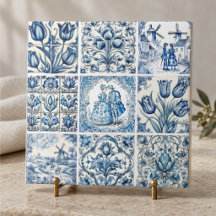 Elegante blauwe landelijke bloem toile