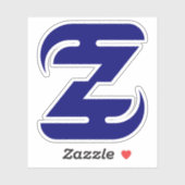 Elegante blauwe letter Z monogram Sticker (Vel)