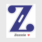 Elegante Blauwe Letter Z Monogram Sticker (Vel)