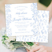 Elegante Blauwe Lijn Art Woodland Baby Jongensdouc Kaart