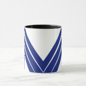 Elegante Blauwe Lijn Letter M Mok (Midden)
