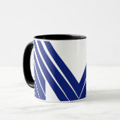 Elegante Blauwe Lijn Letter M Mok (Voorkant links)