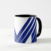 Elegante Blauwe Lijn Letter M Mok (Voorkant rechts)