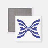 Elegante Blauwe Lijn Letter X Monogram Magneet (Voorkant / Achterkant)