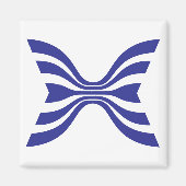 Elegante Blauwe Lijn Letter X Monogram Magneet (Voorkant)