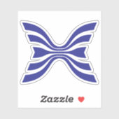 Elegante Blauwe Lijn Letter X Monogram Sticker (Vel)