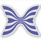 Elegante Blauwe Lijn Letter X Monogram Sticker (Voorkant)