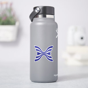Elegante Blauwe Lijn Letter X Monogram Sticker