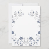 elegante blauwe lijst Doop Kaart (Achterkant)