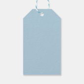 Elegante blauwe lint boog bevestiging cadeaulabel (Achterkant)