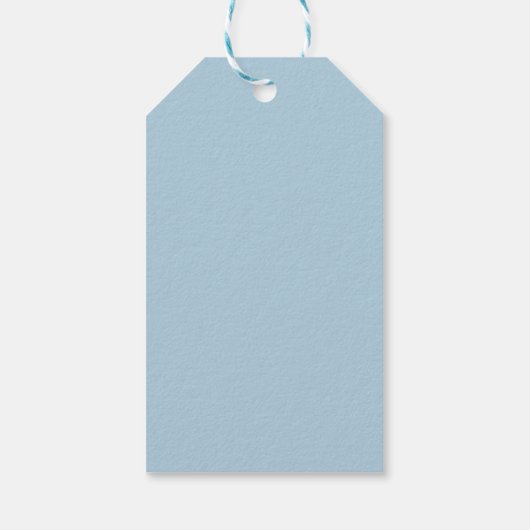 Elegante blauwe lint boog bevestiging cadeaulabel (Achterkant)
