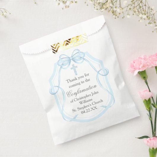Elegante blauwe lint boog bevestiging partij bedankzakje (Gezegeld)