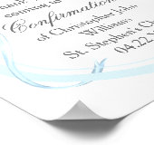 Elegante blauwe lint boog bevestiging partij poster (Hoek)