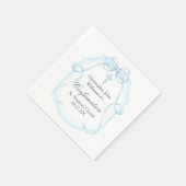 Elegante blauwe lint boog bevestiging partij servet (Hoek)