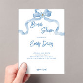 Elegante blauwe lint bruids douche uitnodiging (Insitu (Draagbaar))