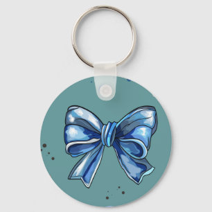 Elegante blauwe linten en bubbels naadloos. Baby Sleutelhanger