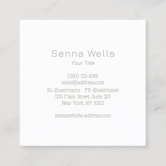 Elegante blauwe lotusbloem Mandala Vierkante Visitekaartje (Achterkant)