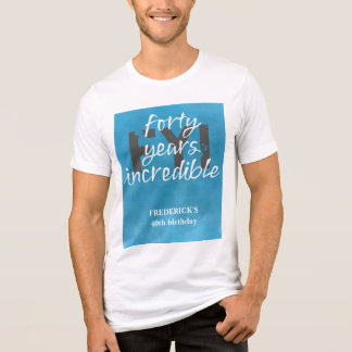 Elegante Blauwe Lucht Onvoorstelbaar 40ste Verjaar Tri-Blend Shirt