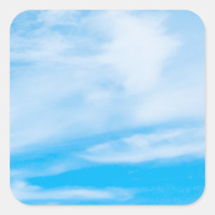 Elegante Blauwe Lucht Wolken Natuur Modern Sjabloo Vierkante Sticker