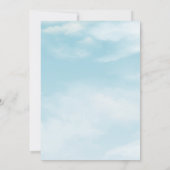 Elegante Blauwe Lucht Wolken Negen Baby Shower The Kaart (Achterkant)